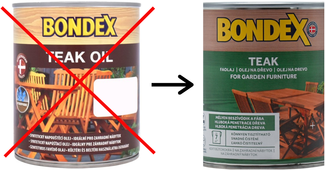 BONDEX Teak byl dříve BONDEX Teak oil